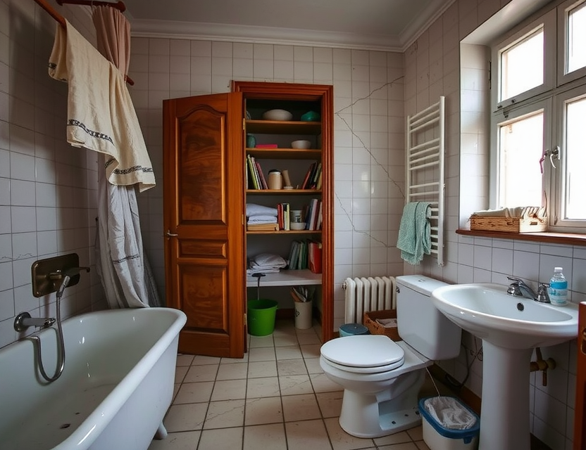 Modern bathroom renovation before